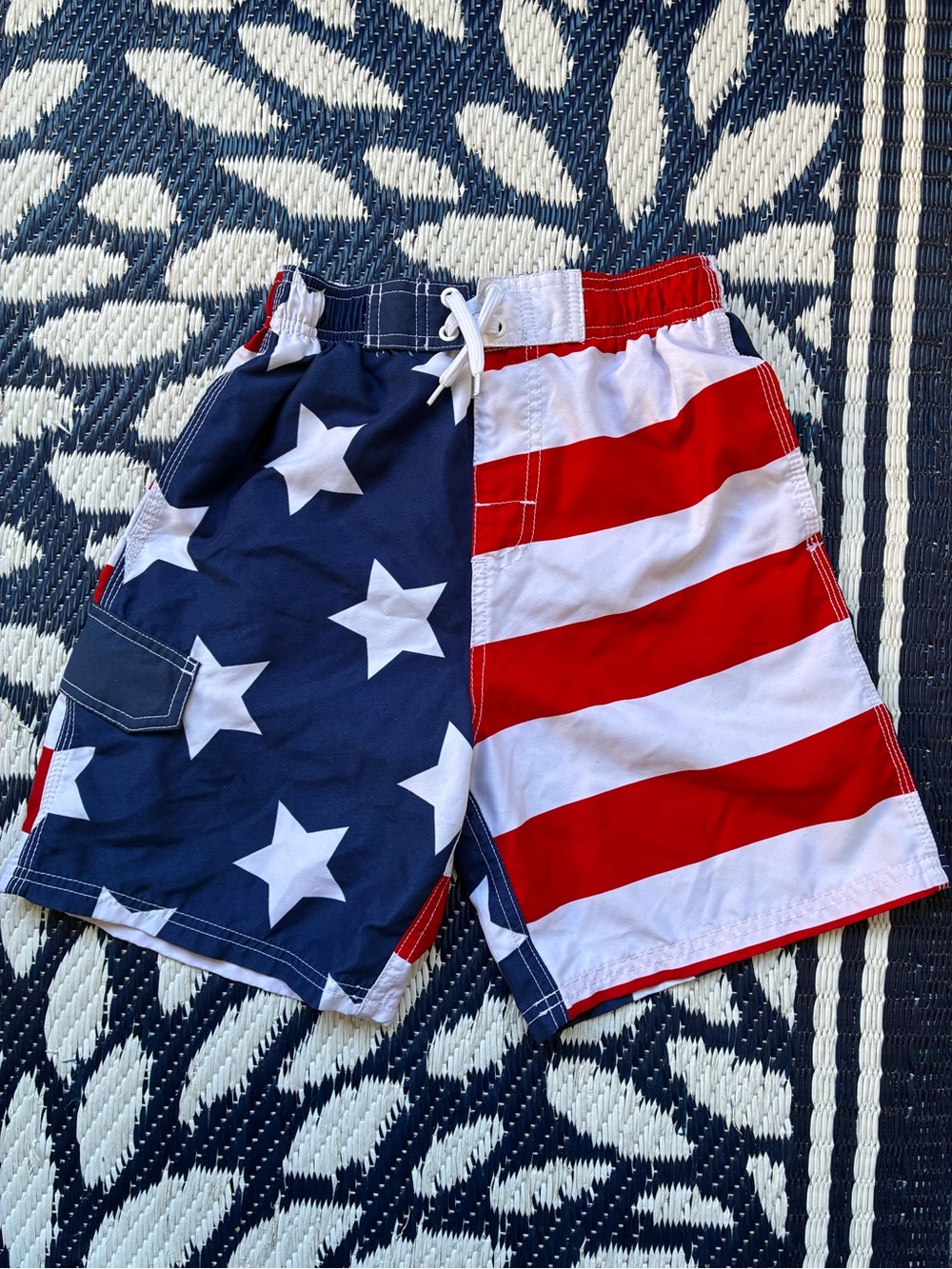 Kanu Surf Red, White & Blue Boys' board swim shorts
